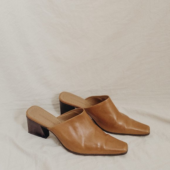 Vintage Enzo Angiolini Leather Heel Mules - Picture 4 of 6